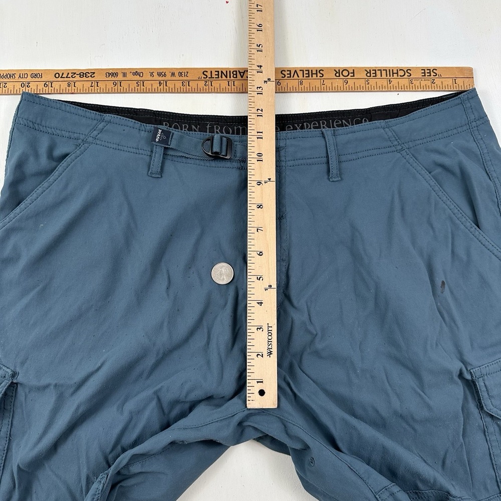 Prana Zogger Cargo Pants Men 40x30 Blue Teal Joggers Belted Nylon Stretch Hiking - Picture 5 of 14
